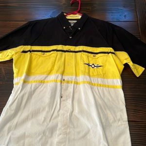 Vintage western short sleek button down shirt